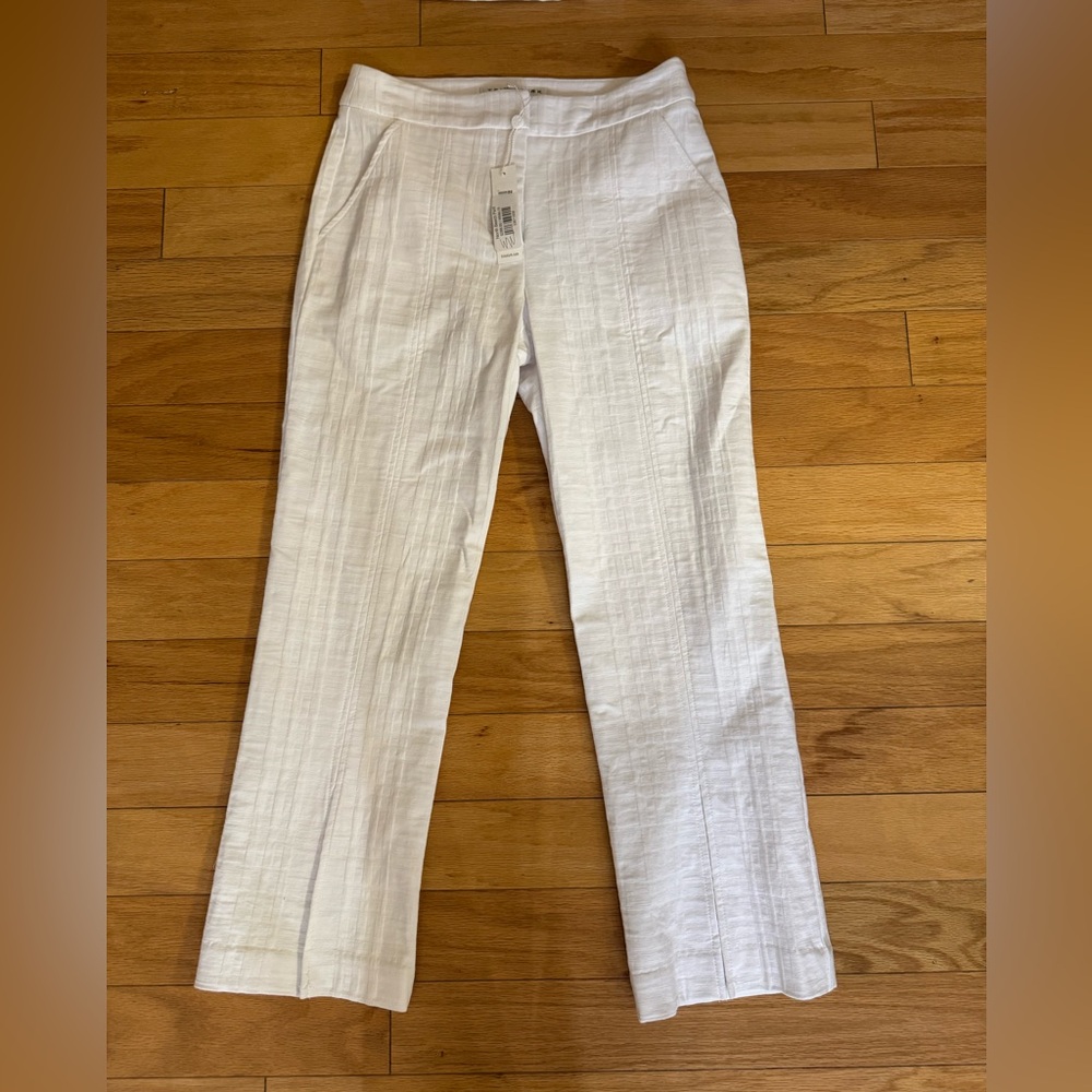 NWT Trina Turk White Textured Pants Size 0 Retail $288